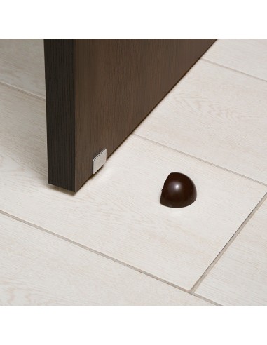 Tope Puerta Adhesivo con Imán Retenedor Marrón