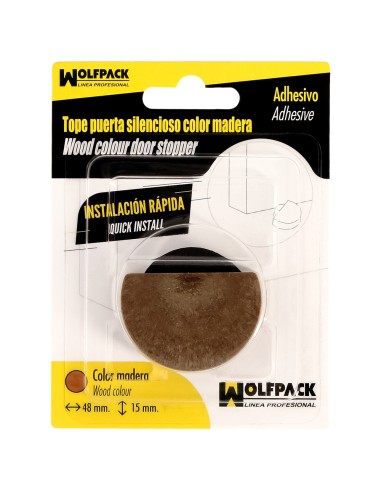 Tope Puerta Adhesivo Silencioso Color Madera
