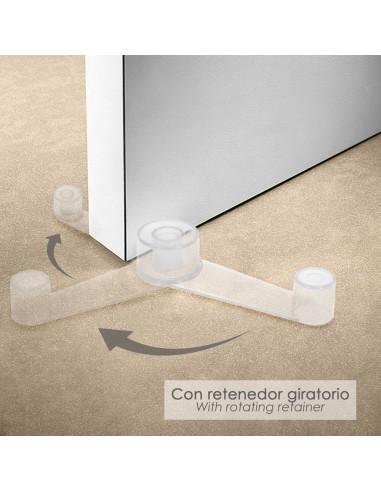 Tope Puerta Adhesivo con Retenedor Transparente