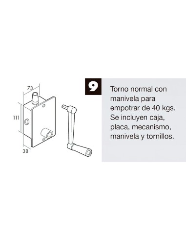 Torno Elevacion Persiana Empotrar Aluminio