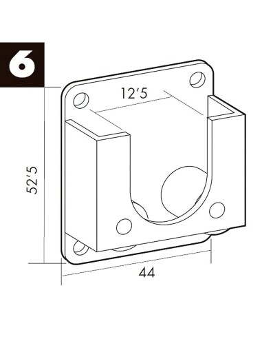 Soporte Persiana Roldana Zincado
