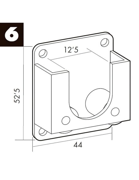Soporte Persiana Roldana Zincado