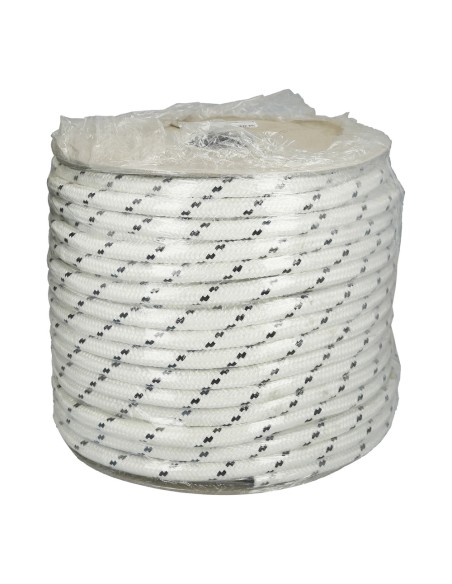 Cuerda Poliester Trenzada Blanco / Azul 14 mm. Bobina 100 m.