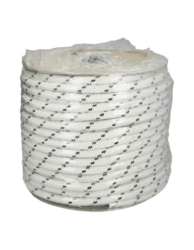 Cuerda Poliester Trenzada Blanco / Azul 6 mm. Bobina 200 m.