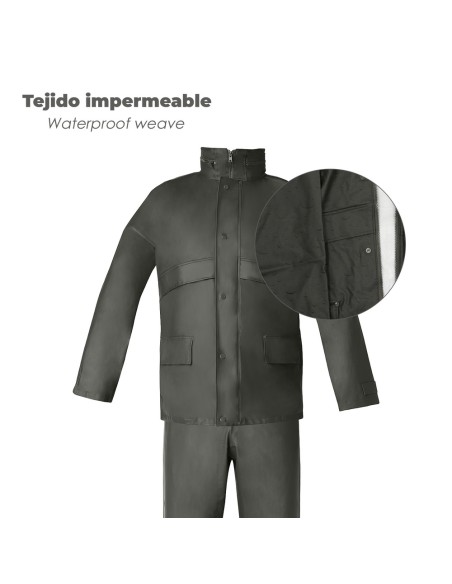 Traje de Agua Impermeable Verde Poliuretano Talla 9-XXL