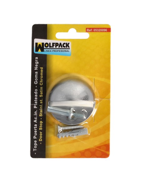 Tope Puerta Wolfpack Atornillar Acero Inoxidable Plata mate