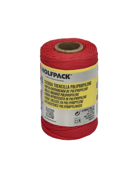 Cuerda Trencilla Polipropileno Roja (Bobina 100 Metros)