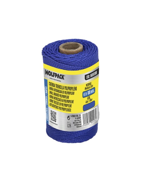 Cuerda Trencilla Polipropileno Azul (Bobina 100 Metros)