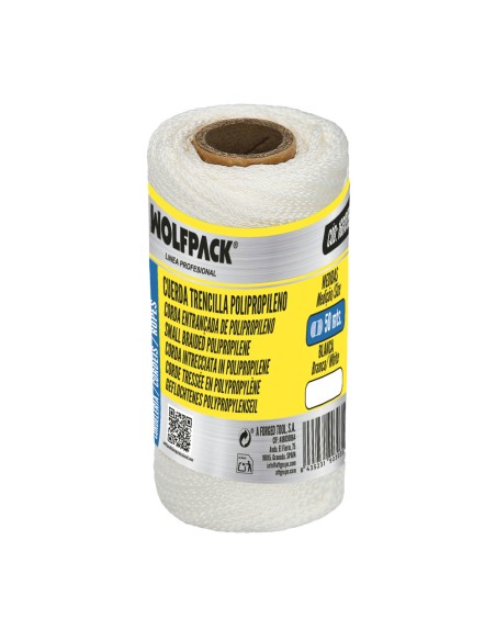 Cuerda Trencilla Polipropileno Blanco (Bobina 50 Metros)