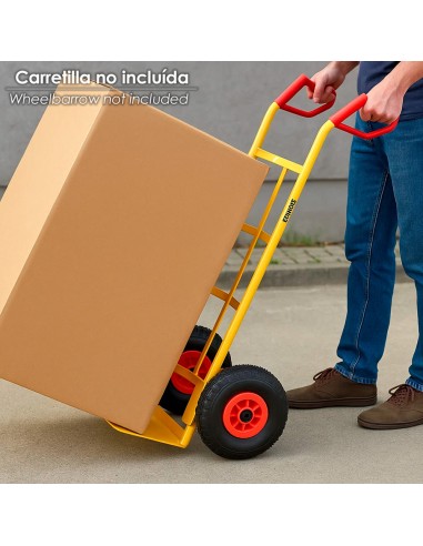 Rueda Carretilla Almacen / Sacos Neumática llanta plástico 20 mm.