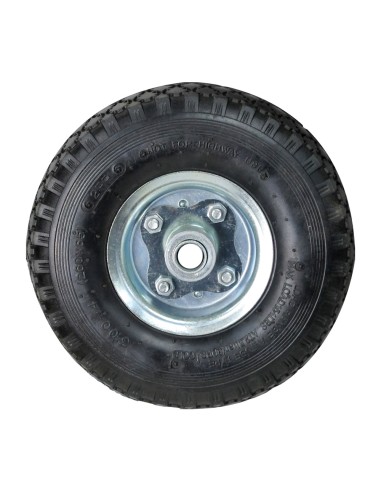 Rueda Carretilla Almacen / Sacos Neumática Llanta Galvanizada Eje Descentrado Ø 20 mm.