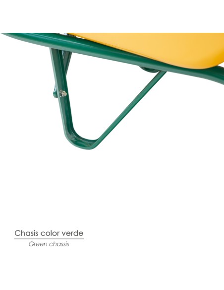 Carretilla Obra Amarilla Metálica Desmontada