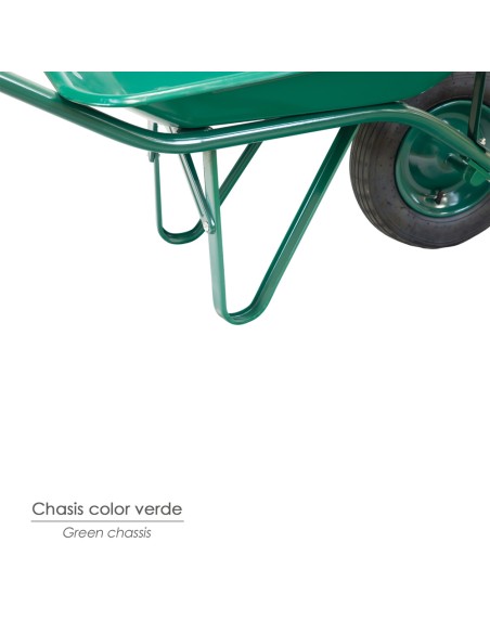 Carretilla Obra Verde Metálica Desmontada