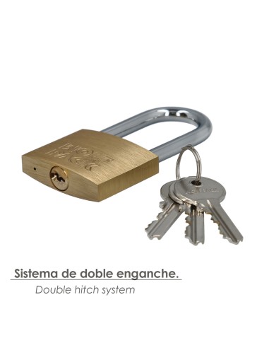 Candado Laton Arco Largo Llaves Iguales 50 mm. Nº1