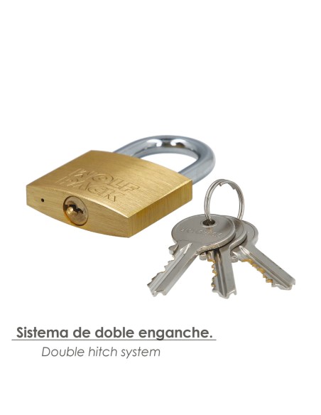 Candado Laton Arco Normal Llaves Iguales 50 mm. Nº2