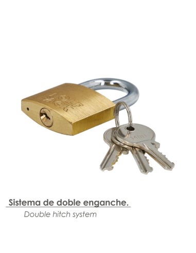 Candado Laton Arco Normal Llaves Iguales 40 mm. Nº1