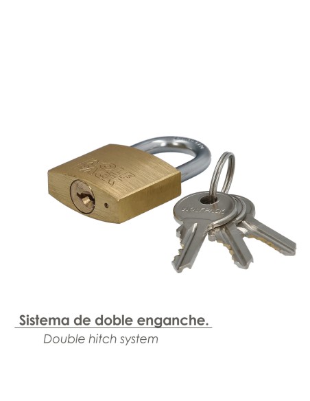 Candado Laton Arco Normal Llaves Iguales 30 mm. Nº1