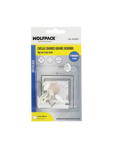 Cuelga Cuadros Redondo Grande (Blister 5 unidades) Clavar