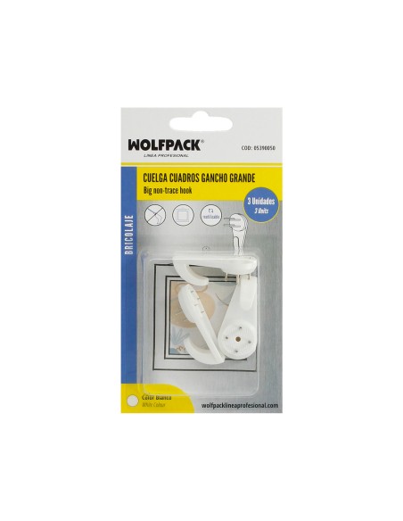 Cuelga Cuadros Gancho Grande (Blister 3 unidades) Clavar