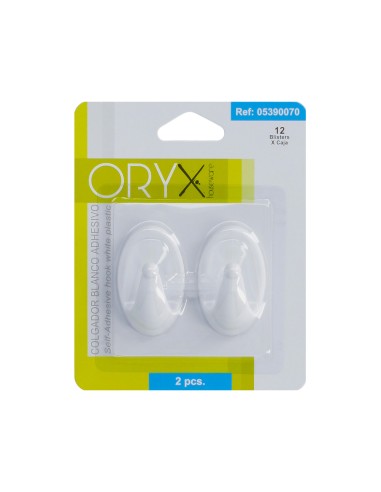 Colgador Oryx Blanco Grande (Blister 2 Unidades) Adhesivo