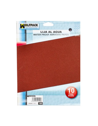 Lija Agua Grano 180 (Pack 10 Pliego)