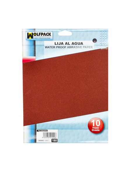 Lija Agua Grano 180 (Pack 10 Pliego)