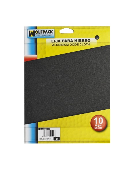 Lija Hierro 0 Fino (Pack 10 Pliegos)