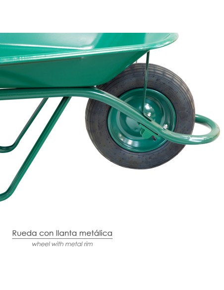 Carretilla Obra Verde Metálica Desmontada