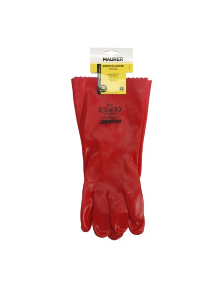 Guantes Pvc Rojo 35 cm.