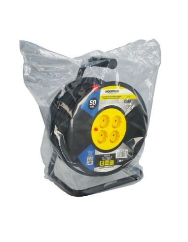 Extensible Industrial 4 Tomas 50 Metros 3 x 1,5 mm. con Protección Sobrecarga