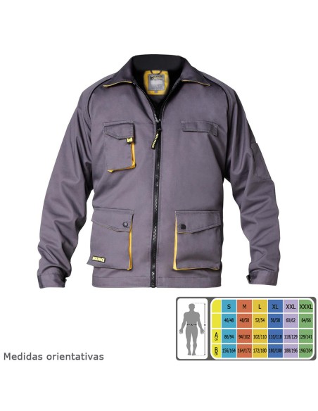 Chaqueta de Trabajo Gris/Amarillo Talla 52/54 L