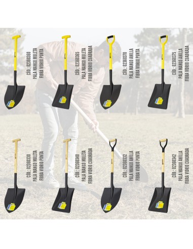 Pala Mango Fibra Vidrio Cuadrada Mango Muleta Nº 3