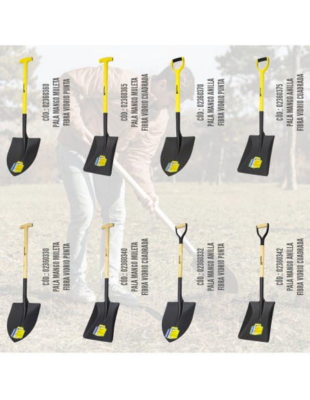 Pala Mango Fibra Vidrio Cuadrada Mango Muleta Nº 3