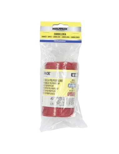 Cuerda Trencilla Polipropileno Roja (Bobina 100 Metros)