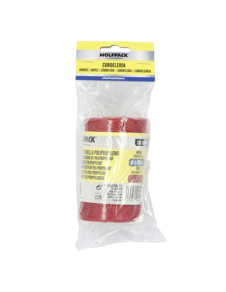 Cuerda Trencilla Polipropileno Roja (Bobina 100 Metros)