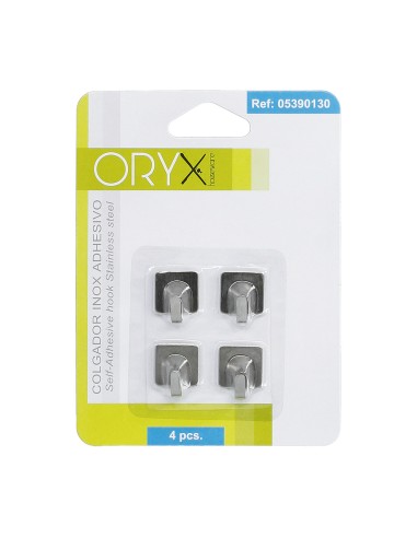 Colgador Oryx Inoxidable Pequeño (Blister 4 Unidades) Adhesivo