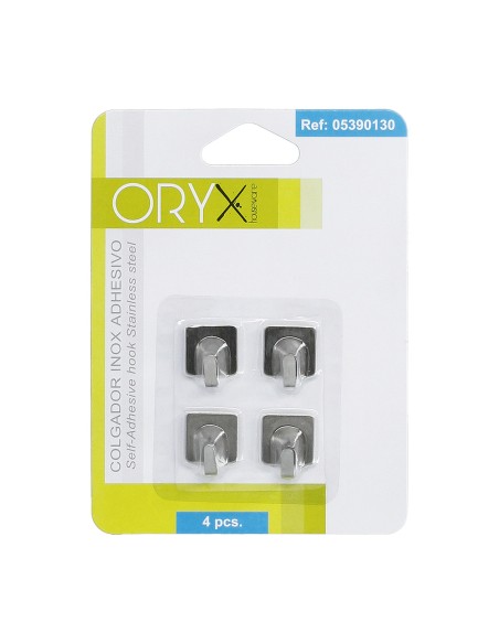 Colgador Oryx Inoxidable Pequeño (Blister 4 Unidades) Adhesivo