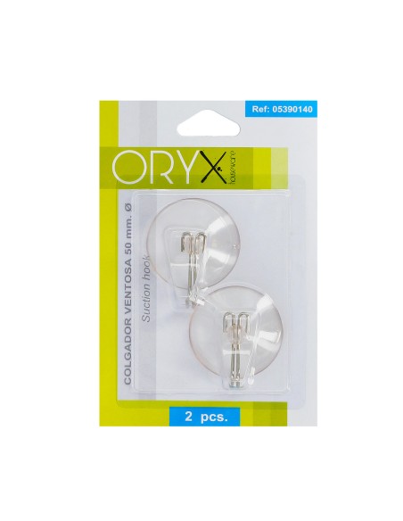 Colgador Oryx Ventosa 50 mm. (Blister 2 Unidades)