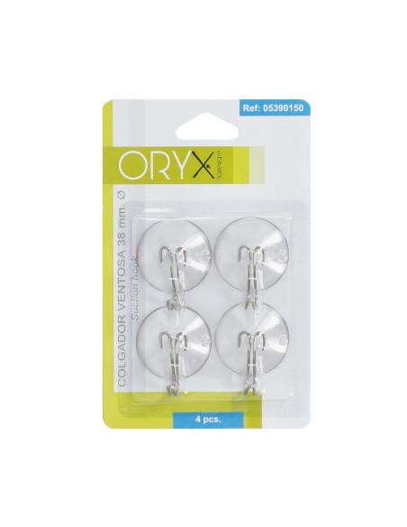 Colgador Oryx Ventosa 38 mm. (Blister 4 Unidades)