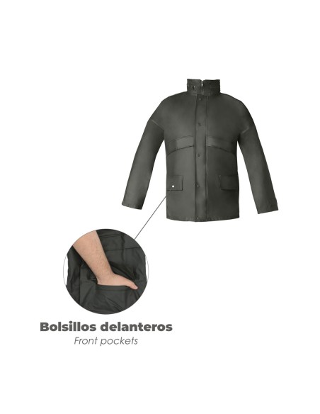 Traje de Agua Impermeable Verde Poliuretano Talla 9-XXL