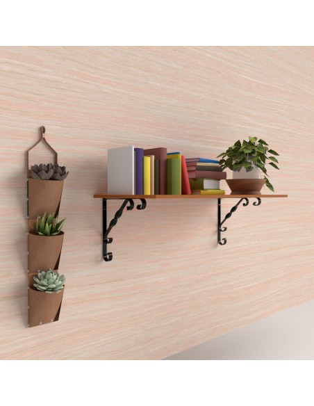 Palomilla Ornamental Reforzada Color Negro 150x150 cm. Palomilla Estante, Soporte Estanteria Escuadra Leja