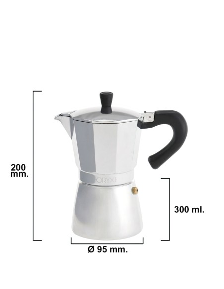 Cafetera Inducción Aluminio 6 Tazas (300 Ml.)