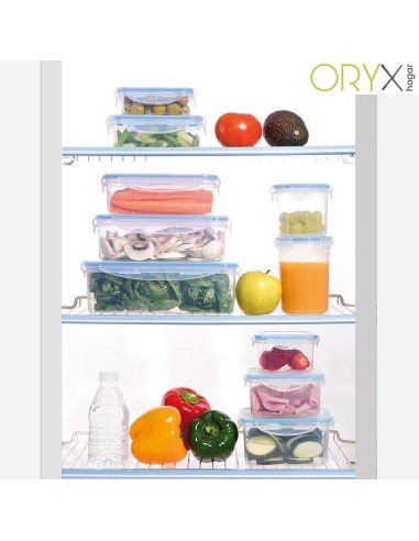 Recipiente Hermetico Plastico Rectangular 1.000 ml. 19x12.5x6.5 (Alt.) cm.