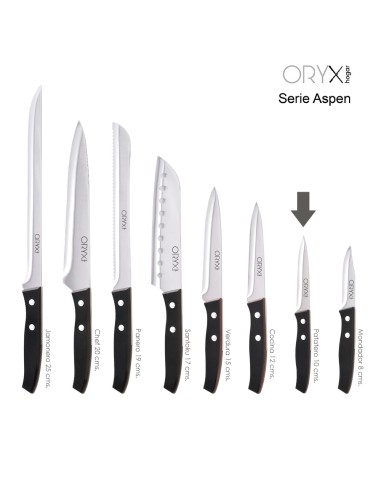 Cuchillo Aspen Patatero Hoja Acero Inoxidable 10 cm. Negro