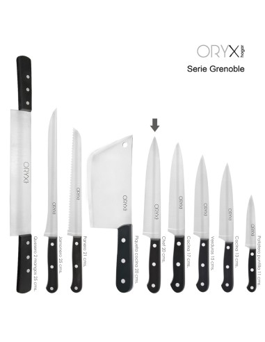 Cuchillo Grenoble Cocinero / Chef Hoja Acero Inoxidable 20 cm. Negro