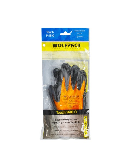 Guantes Nylon Con Palma En Foam y Puntos Nitrilo Touch 6"