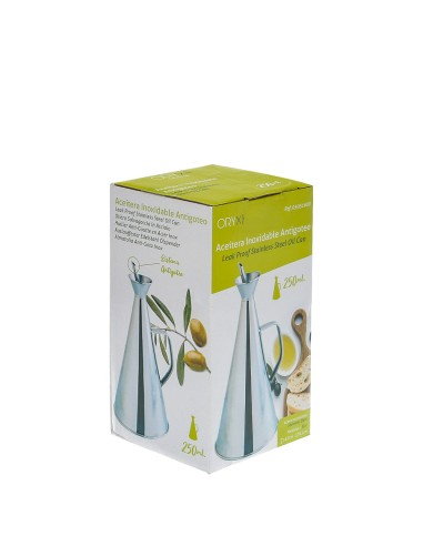 Aceitera Acero Inoxidable Antigoteo 250 ml.