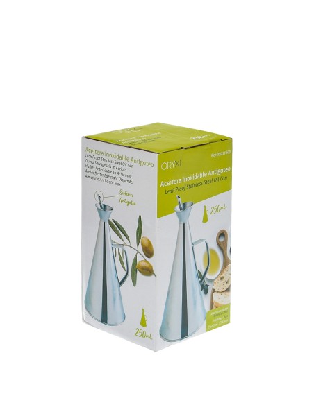 Aceitera Acero Inoxidable Antigoteo 250 ml.