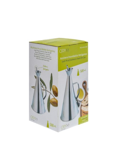 Aceitera Acero Inoxidable Antigoteo 500 ml.