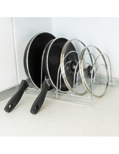 Soporte Vertical 5 Niveles Para Sartenes, Tapaderas, Acero Cromado